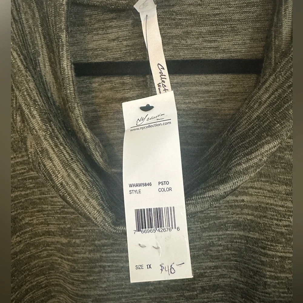 Olive Cowl Neck Sweater with Button Detail